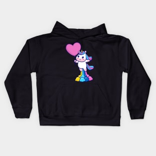 Unicorn Farts - Funny Unicorn Colorful Rainbow Design - Unicorn Stealing Hearts and Blasting Farts Kids Hoodie